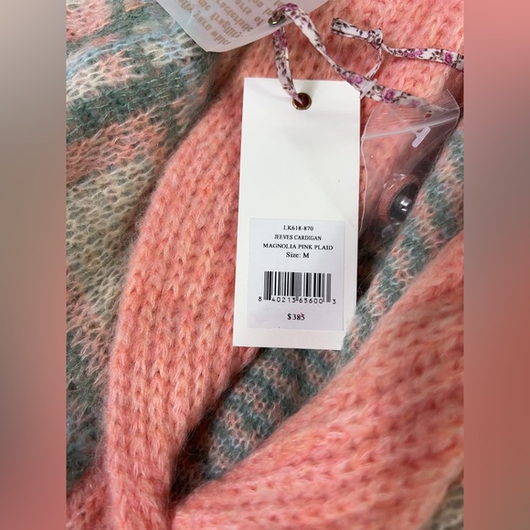 NWT Loveshackfancy Jeeves Cardigan In Sage Pink - Picture 8 of 8